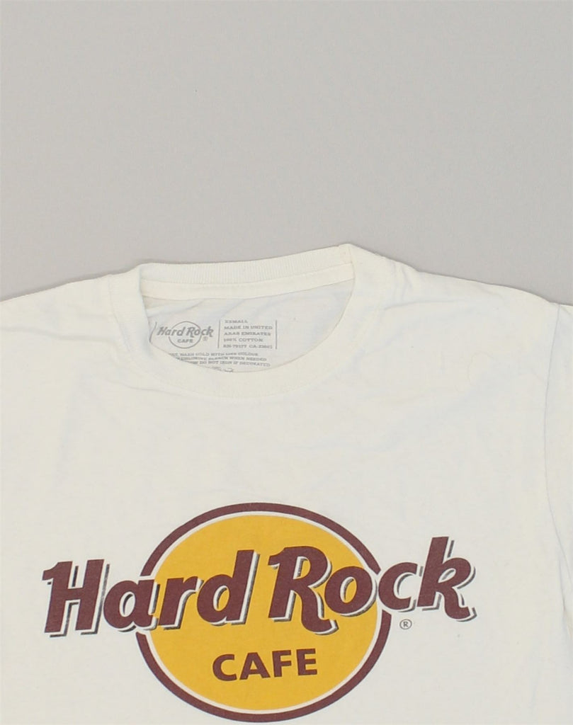 HARD ROCK CAFE Mens Barcelona Graphic T-Shirt Top XS White Cotton | Vintage Hard Rock Cafe | Thrift | Second-Hand Hard Rock Cafe | Used Clothing | Messina Hembry 