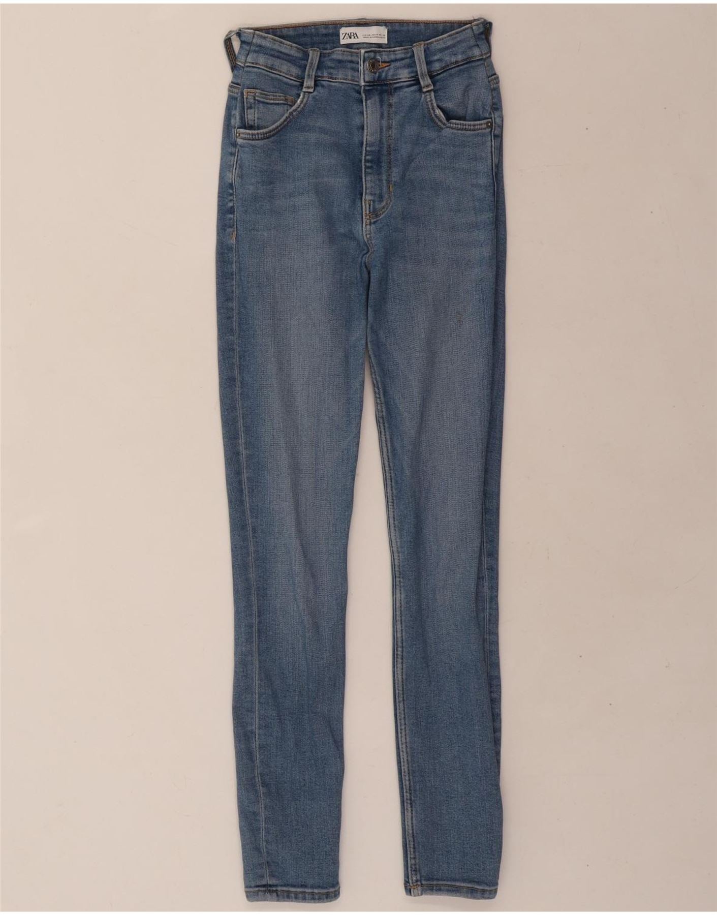 Jean skinny ZARA pour femme, taille EU 36 XS W26 L27, acétate bleu