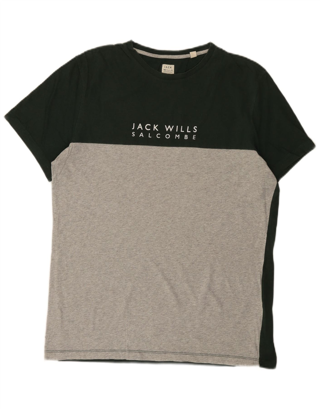 JACK WILLS Mens Graphic T-Shirt Top Medium Green Colourblock Cotton