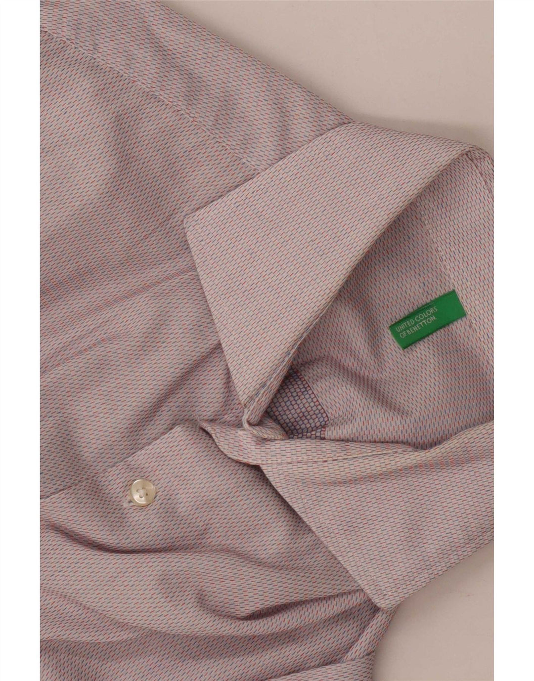 Benetton Mens Shirt Small Grey Spotted