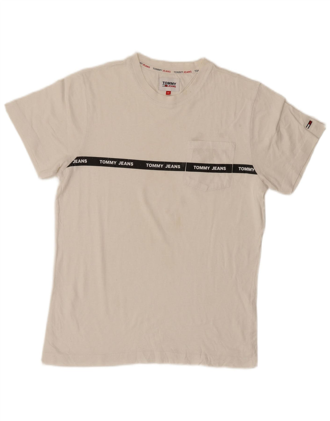 TOMMY HILFIGER Mens Graphic T-Shirt Top XS White