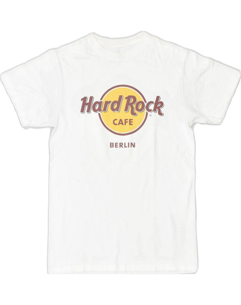 HARD ROCK CAFE BERLIN Mens Graphic T-Shirt Top Small White Cotton | Vintage | Thrift | Second-Hand | Used Clothing | Messina Hembry 