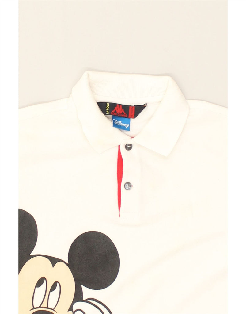 KAPPA Boys Mickey Mouse Graphic Polo Shirt 9-10 Years Large  White Cotton | Vintage Kappa | Thrift | Second-Hand Kappa | Used Clothing | Messina Hembry 