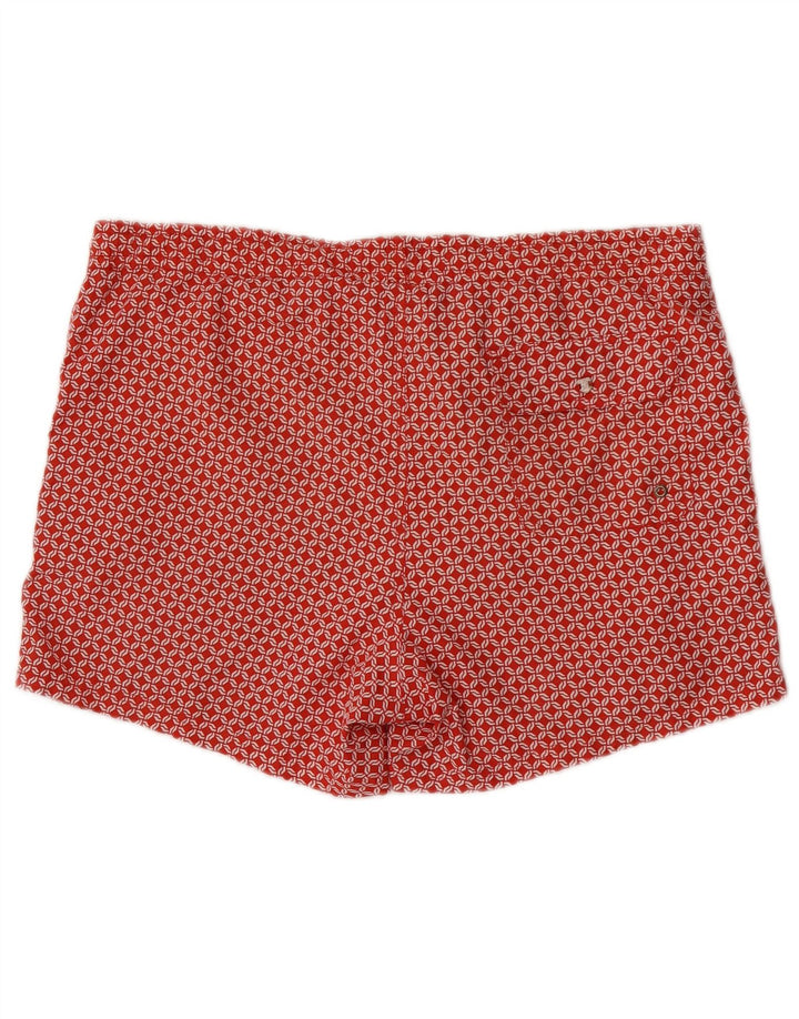 Massimo Dutti Mens Swimming Shorts Medium  Red Geometric Polyester