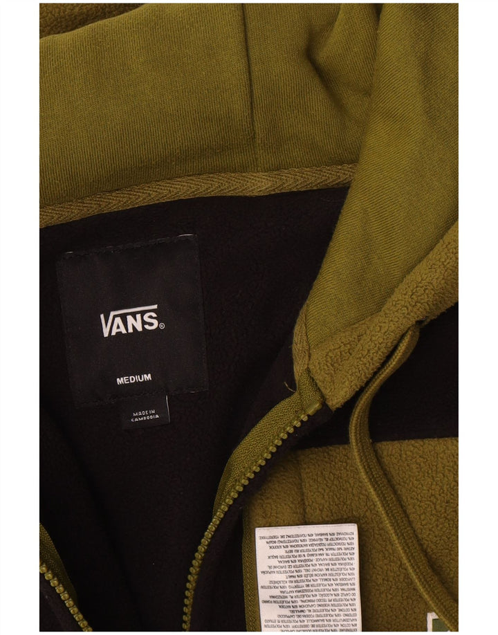 Vans Mens Hooded Fleece Jumper Medium Black Colourblock Polyester