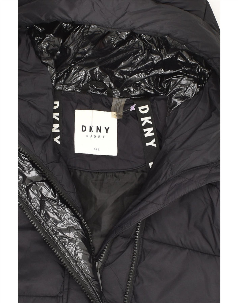 DKNY Womens Hooded Padded Coat UK 16 Large Black Nylon | Vintage Dkny | Thrift | Second-Hand Dkny | Used Clothing | Messina Hembry 