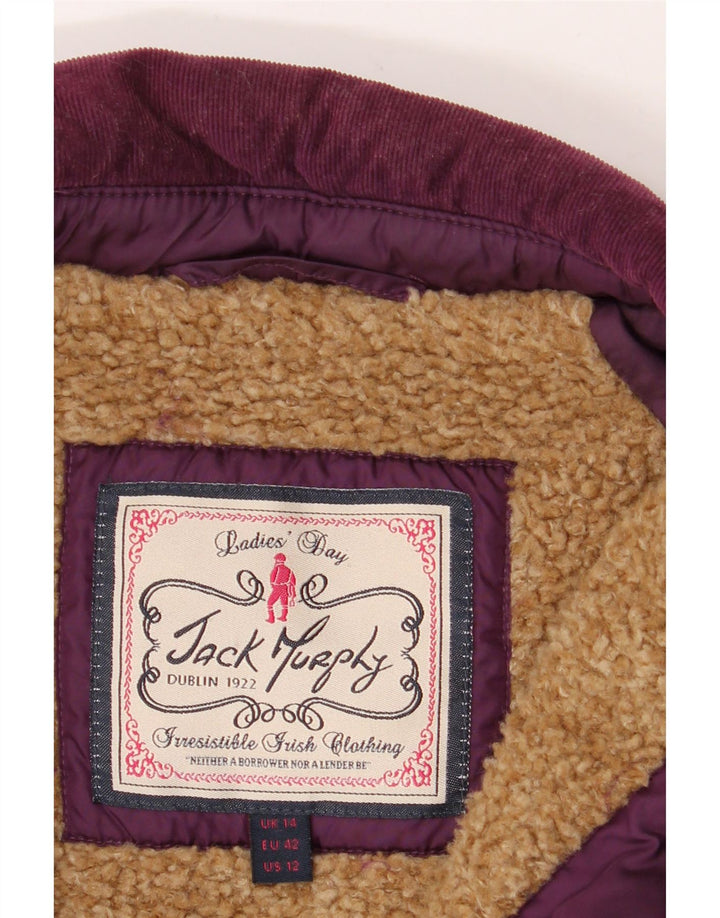 JACK MURPHY Womens Padded Jacket UK 14 Large  Purple Nylon Vintage Jack Murphy and Second-Hand Jack Murphy from Messina Hembry 