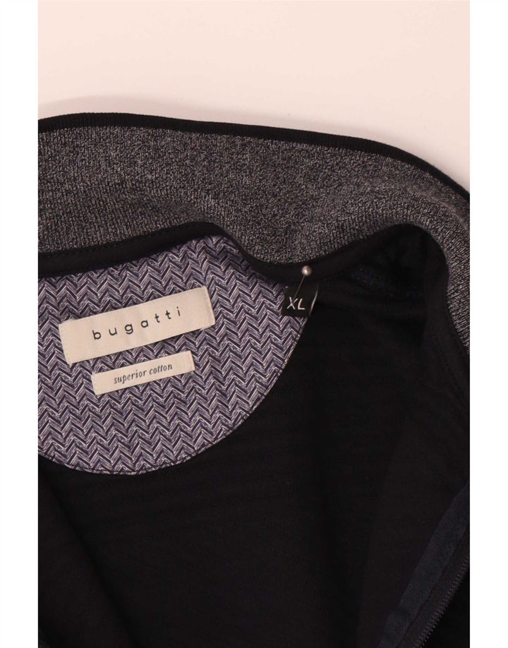 Bugatti Mens Cardigan Sweater XL Navy Blue Cotton