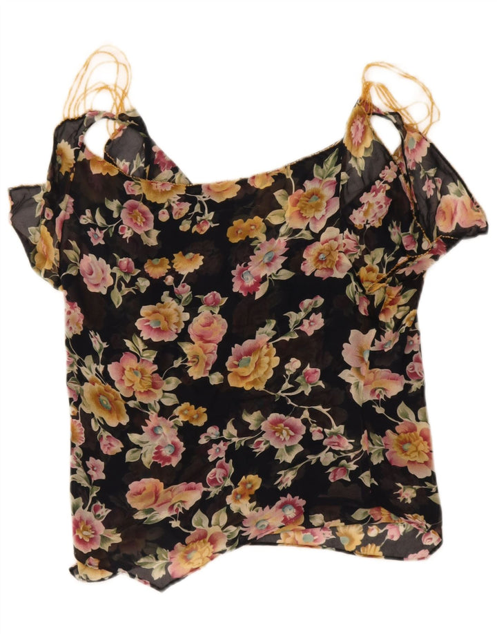 Luisa Spagnoli Womens Off Shoulder Blouse Top IT 44 Medium Black Floral