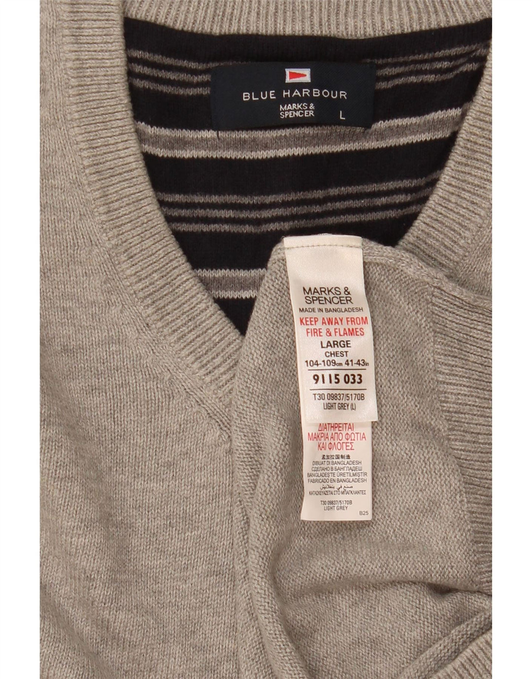 Marks & Spencer Mens Blue Harbour Vest Tank Top Large Grey Flecked Cotton