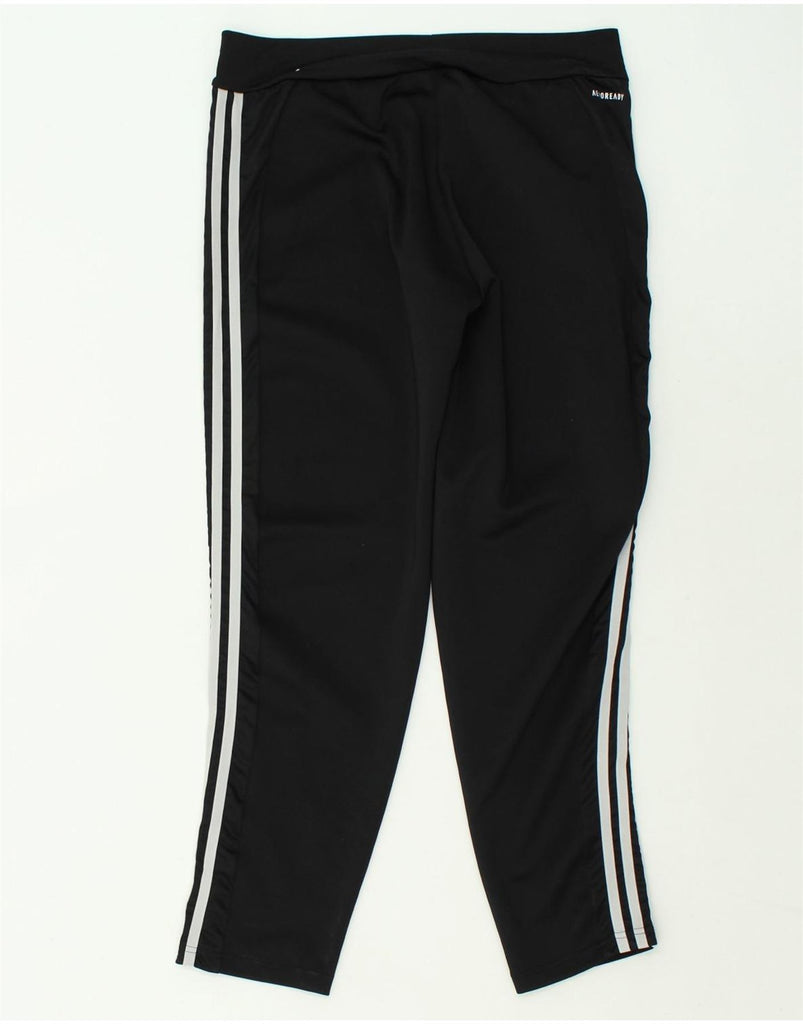 ADIDAS Womens Aeroready Tracksuit Trousers UK 12/14 Medium Black Polyester | Vintage Adidas | Thrift | Second-Hand Adidas | Used Clothing | Messina Hembry 