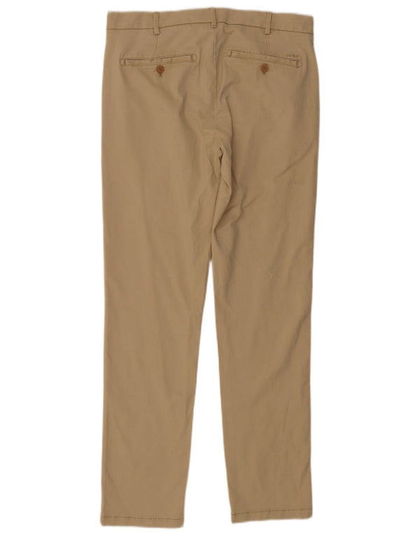Izod Mens Salt Water Slim Fit Chino Trousers W32 L32 Beige Cotton