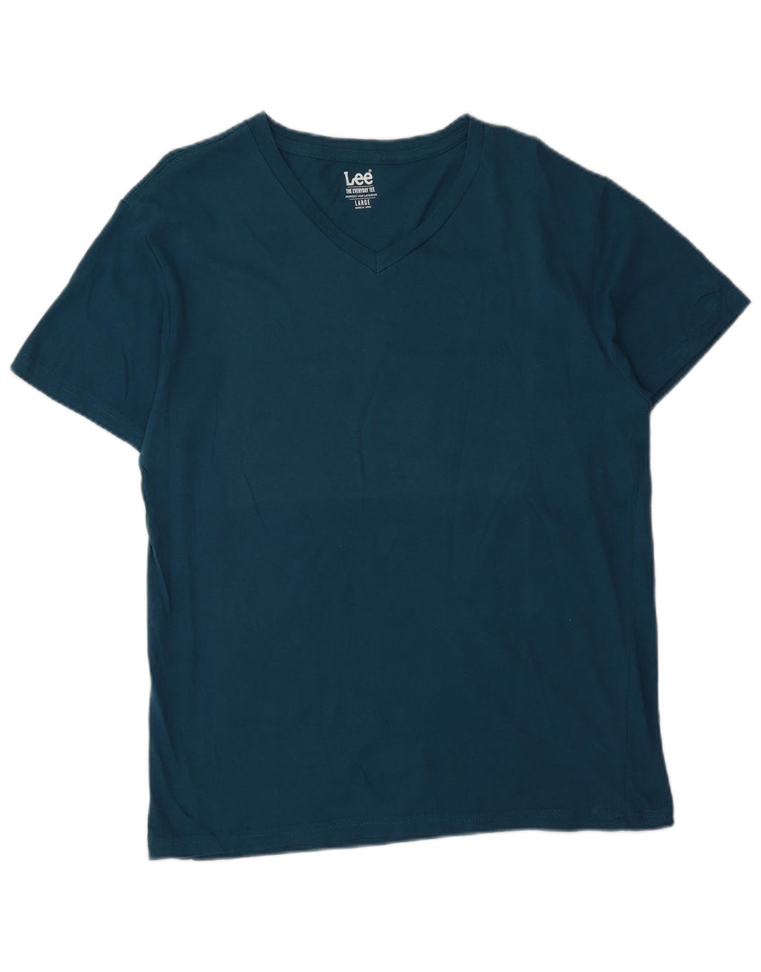 Lee Mens T-Shirt Top Large Blue Cotton