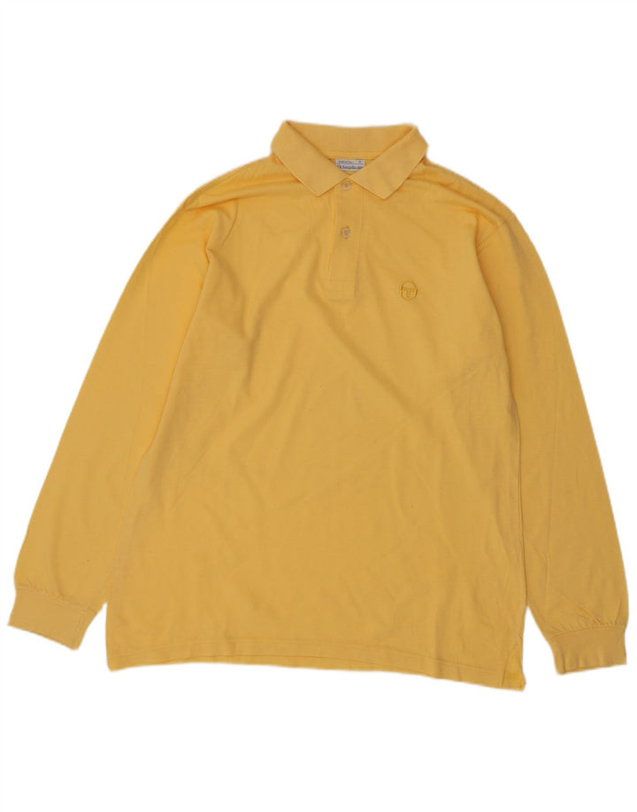 Sergio Tacchini Mens Long Sleeve Polo Shirt Large Yellow