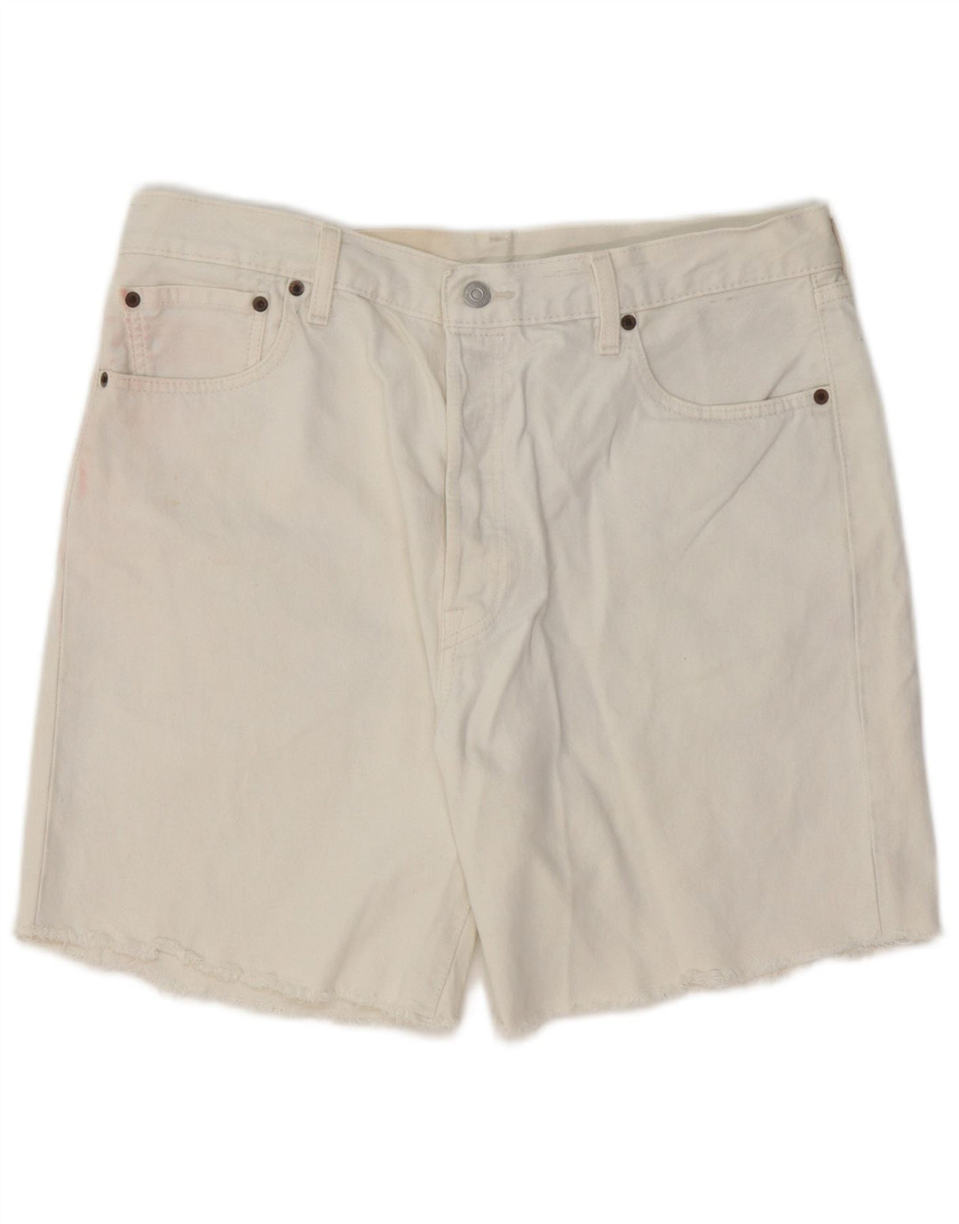 LEVI'S Mens Denim Shorts W36 Large  White Cotton