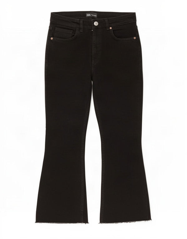 Zara Womens Crop Bootcut Jeans EU 40 Medium W30 L25 Black