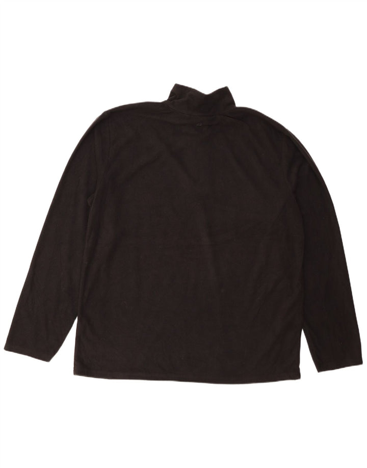 Mountain Warehouse Mens Zip Neck Fleece Jumper XL Black Polyester