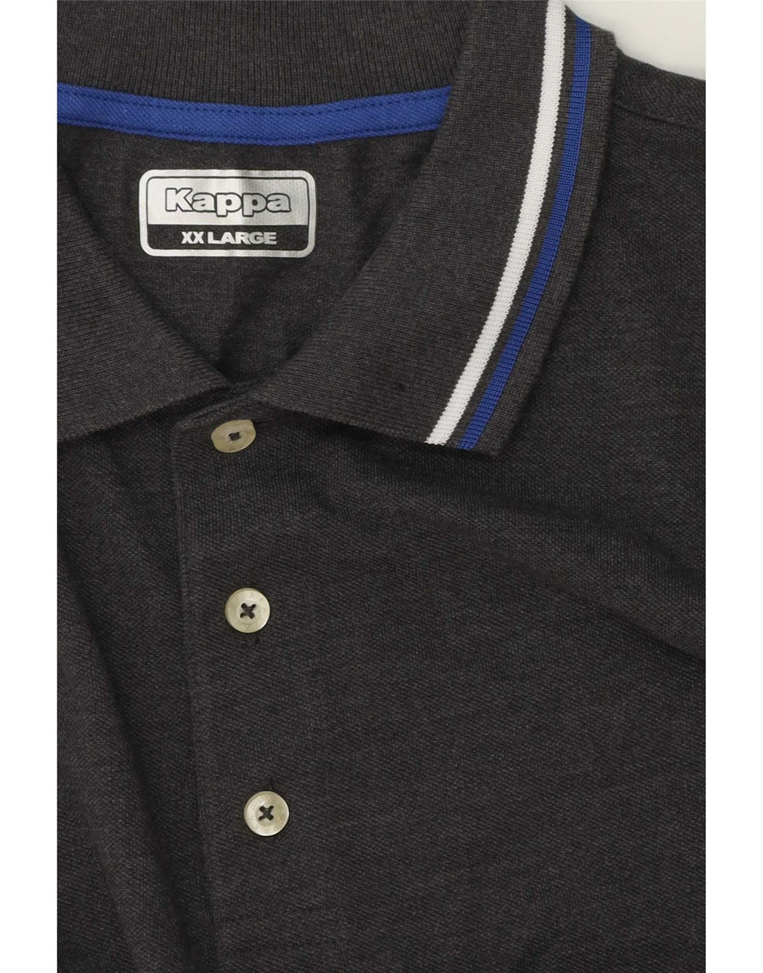Kappa Mens Polo Shirt 2XL Grey Striped