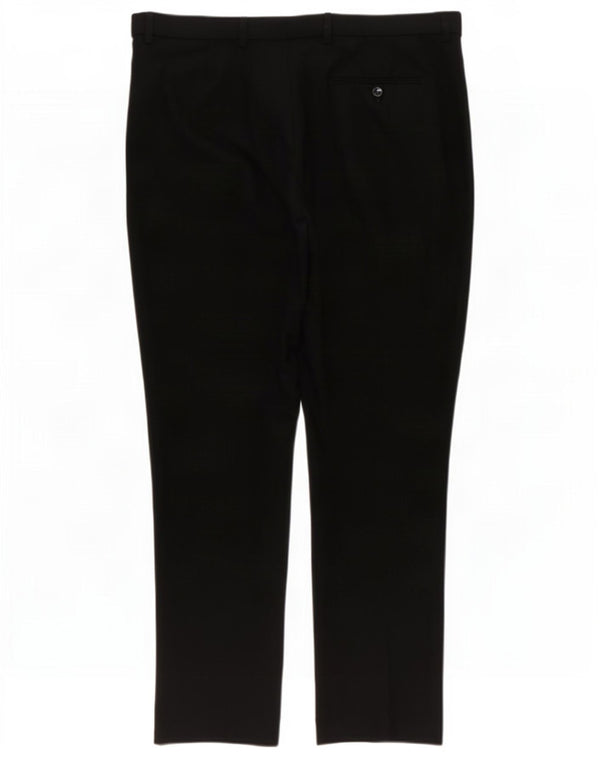 Marks & Spencer Mens Regular Fit Suit Trousers W38 L29 Black Polyester