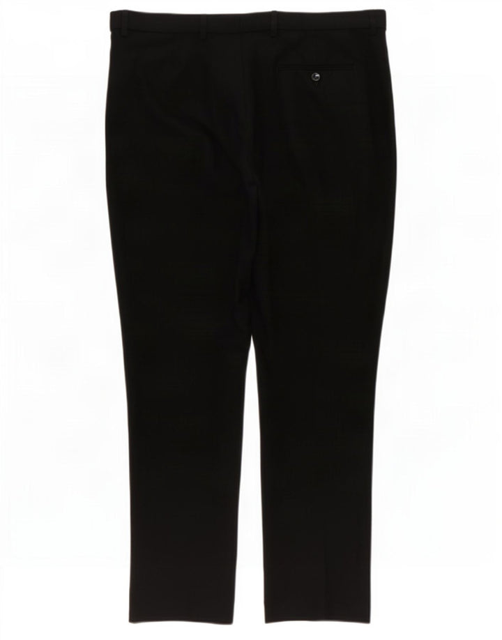 Marks & Spencer Mens Regular Fit Suit Trousers W38 L29 Black Polyester