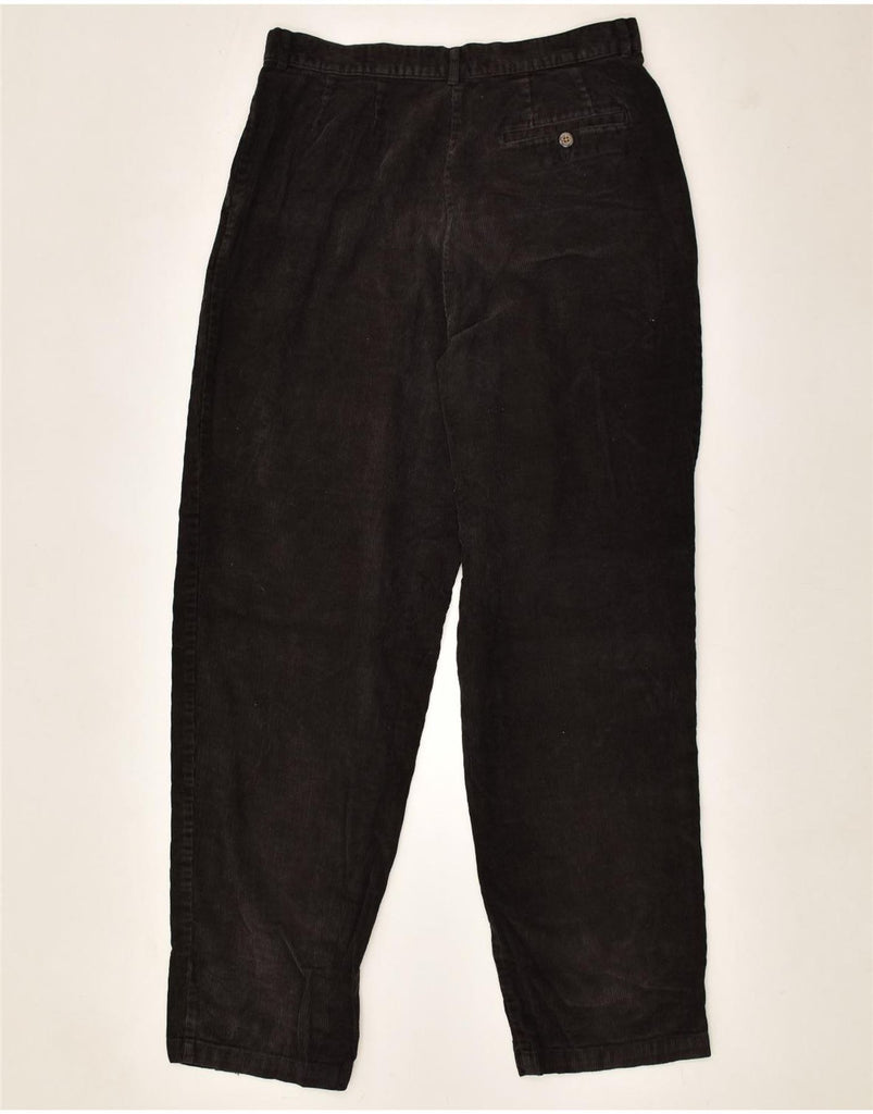 L.L.BEAN Womens Tall High Waist Corduroy Trousers US 14 XL W30 L30 Black | Vintage L.L.Bean | Thrift | Second-Hand L.L.Bean | Used Clothing | Messina Hembry 