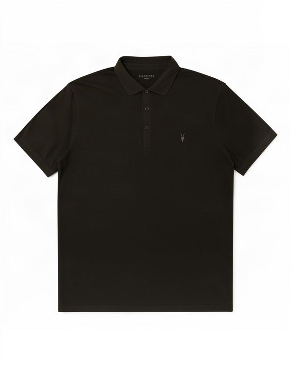 All Saints Mens Polo Shirt Large Khaki Cotton
