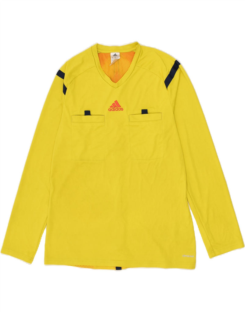 ADIDAS Mens Graphic Pullover Tracksuit Top Large Yellow Polyester | Vintage Adidas | Thrift | Second-Hand Adidas | Used Clothing | Messina Hembry 