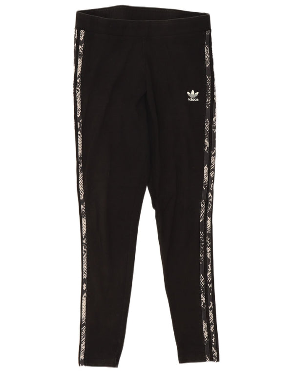 Adidas Womens Leggings Medium Black Animal Print Cotton Sports