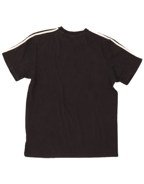 ADIDAS Mens T-Shirt Top UK 42/44 Large Black Colourblock Cotton