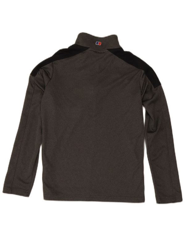 Berghaus Boys Zip Neck Pullover Tracksuit Top 11-12 Years Grey Colourblock