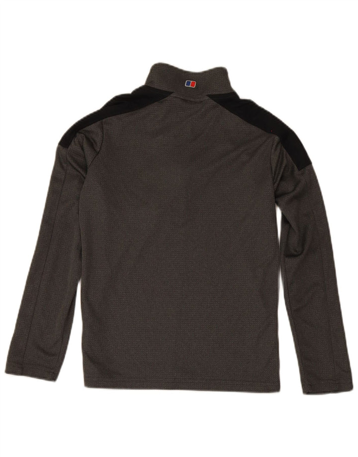 Berghaus Boys Zip Neck Pullover Tracksuit Top 11-12 Years Grey Colourblock