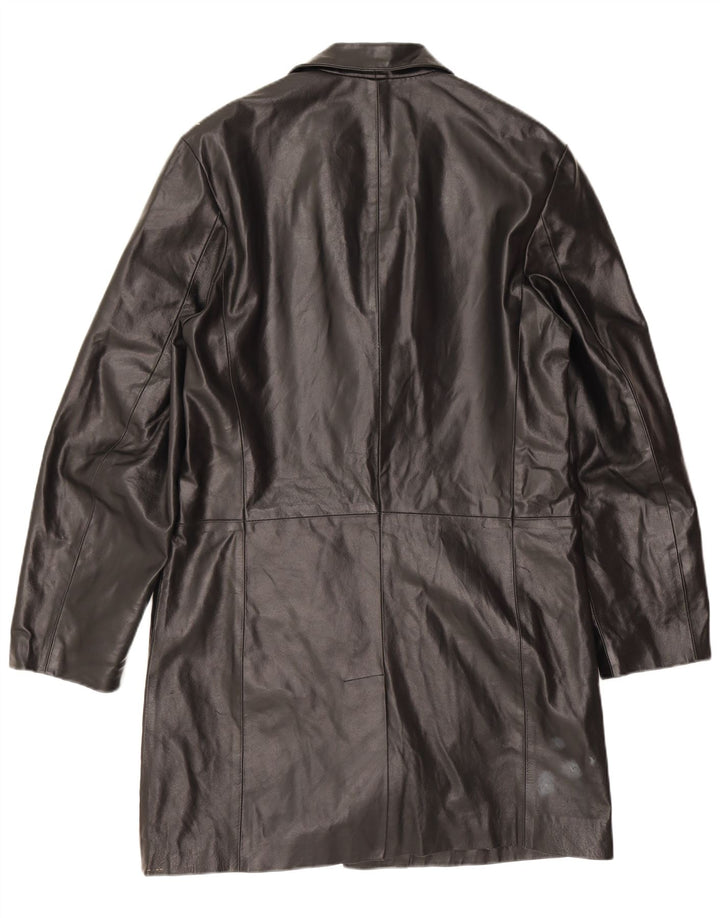 Douglas Mens Leather Coat UK 38 Medium Black Leather