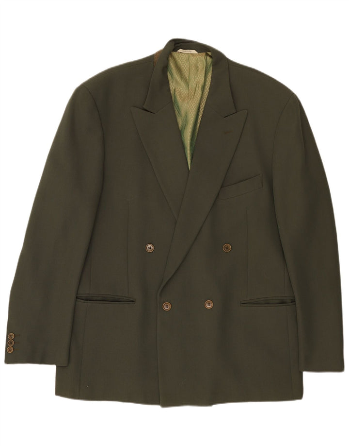 Mille Miglia Mens Double Breasted Blazer Jacket UK 40 Large Green