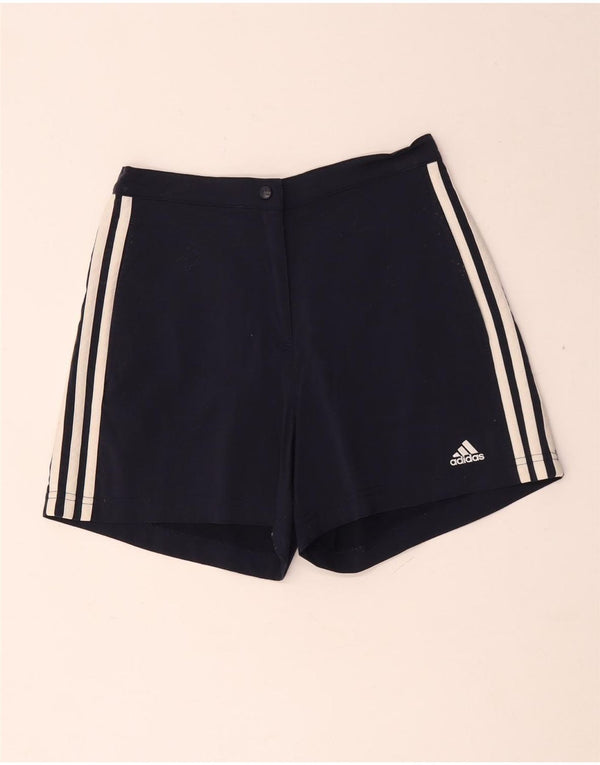 Adidas Womens Climalite Casual Shorts UK 10 Small W26 Navy Blue Polyamide