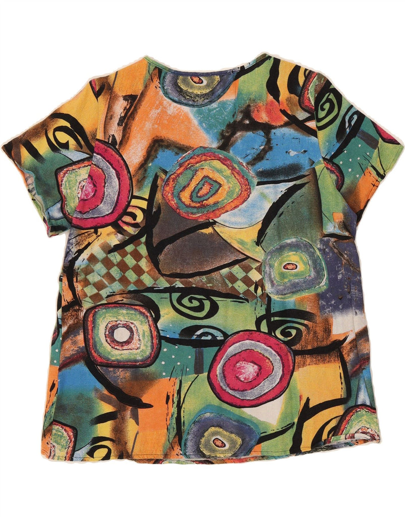 EMERY ROSE Womens T-Shirt Top UK 16 Large Multicoloured Geometric Cotton Vintage Emery Rose and Second-Hand Emery Rose from Messina Hembry 