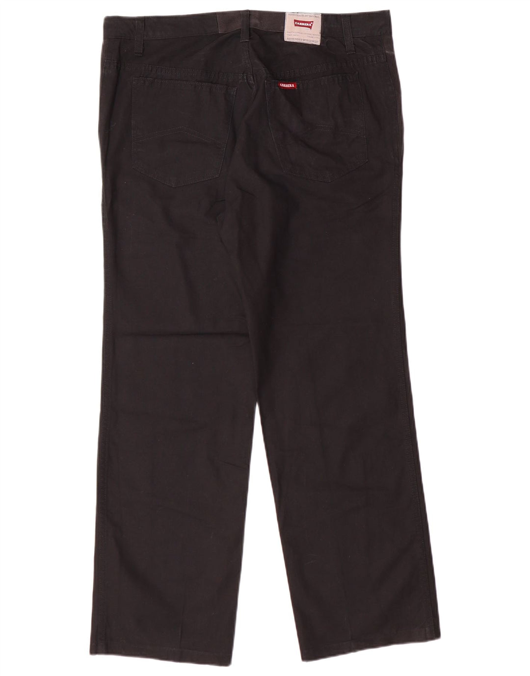Carrera Mens Straight Casual Trousers W35 L28 Black Cotton