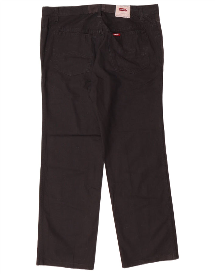 Carrera Mens Straight Casual Trousers W35 L28 Black Cotton