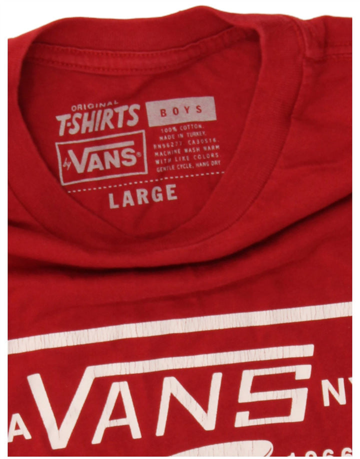 Vans Boys Graphic T-Shirt Top 11-12 Years Large Red Cotton