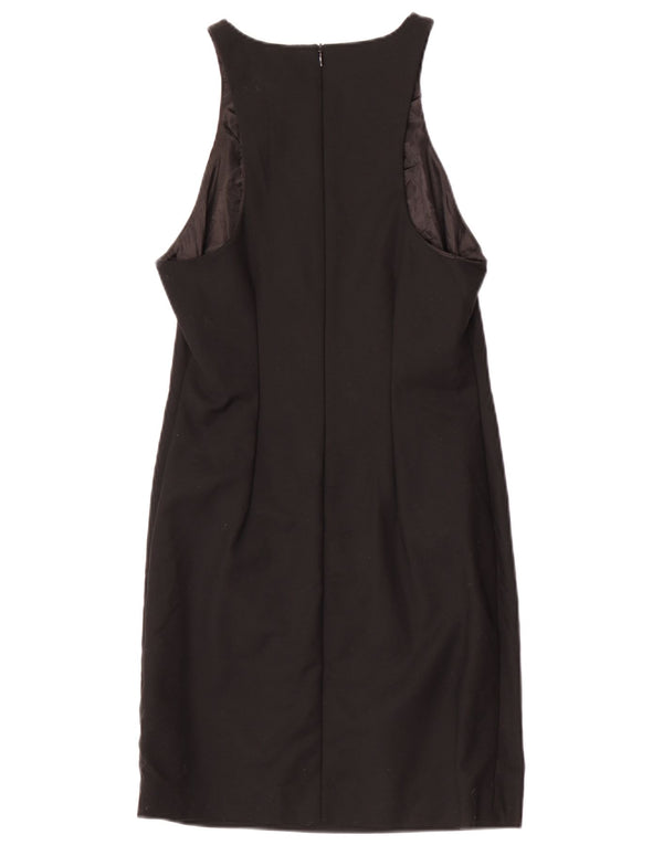 Zara Womens Sleeveless Sheath Dress UK 12 Medium Black Cotton