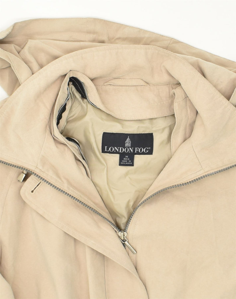 LONDON FOG Womens Hooded Rain Jacket UK 14 Medium Beige Polyester | Vintage London Fog | Thrift | Second-Hand London Fog | Used Clothing | Messina Hembry 