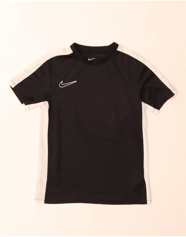 Nike Boys Dri Fit T-Shirt Top 10-11 Years Medium Black Colourblock