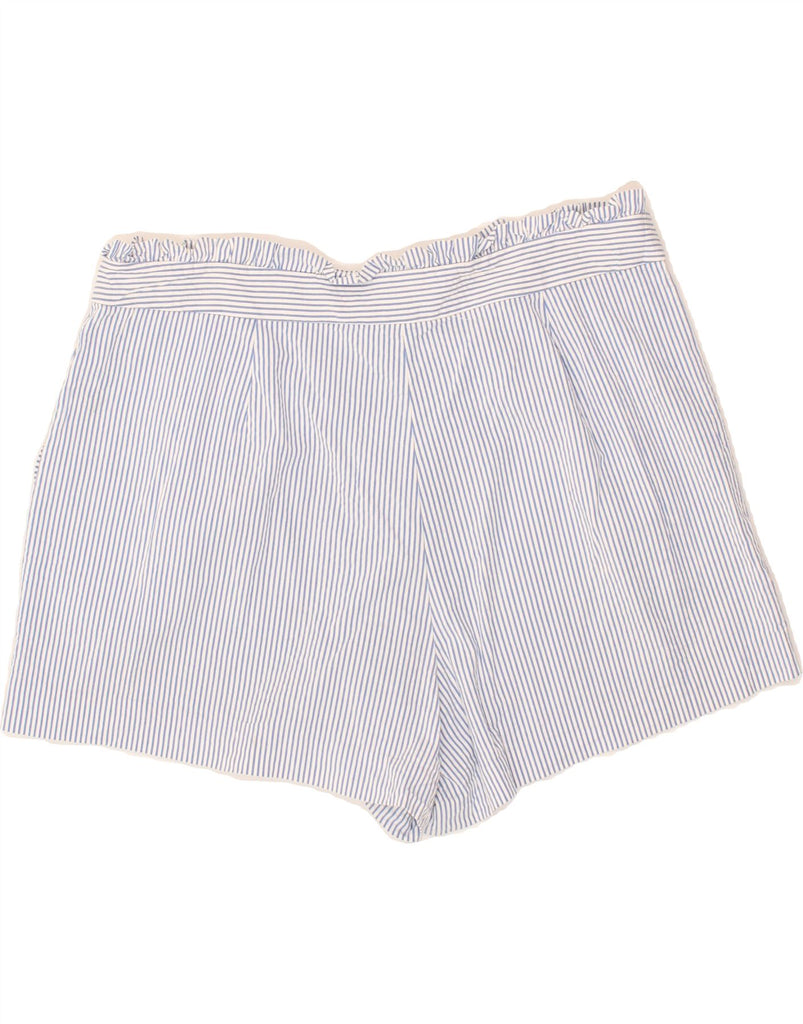 J. CREW Womens Chino Shorts US 12 Large W34 Blue Striped Cotton | Vintage J. Crew | Thrift | Second-Hand J. Crew | Used Clothing | Messina Hembry 