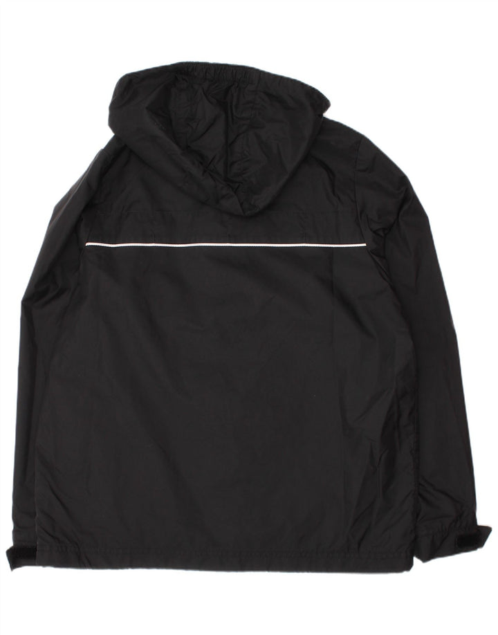 Adidas Boys Hooded Tracksuit Top Jacket 9-10 Years Black Polyester