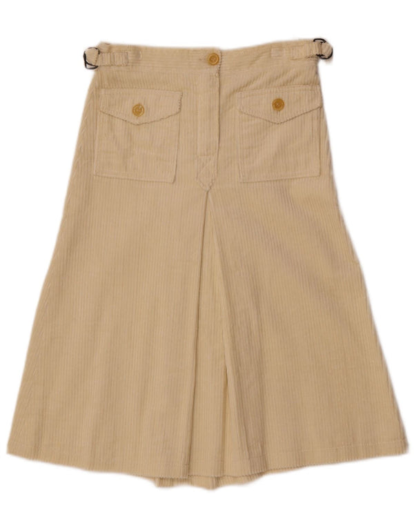 Vintage Womens Corduroy Skirt W26 Small Off White