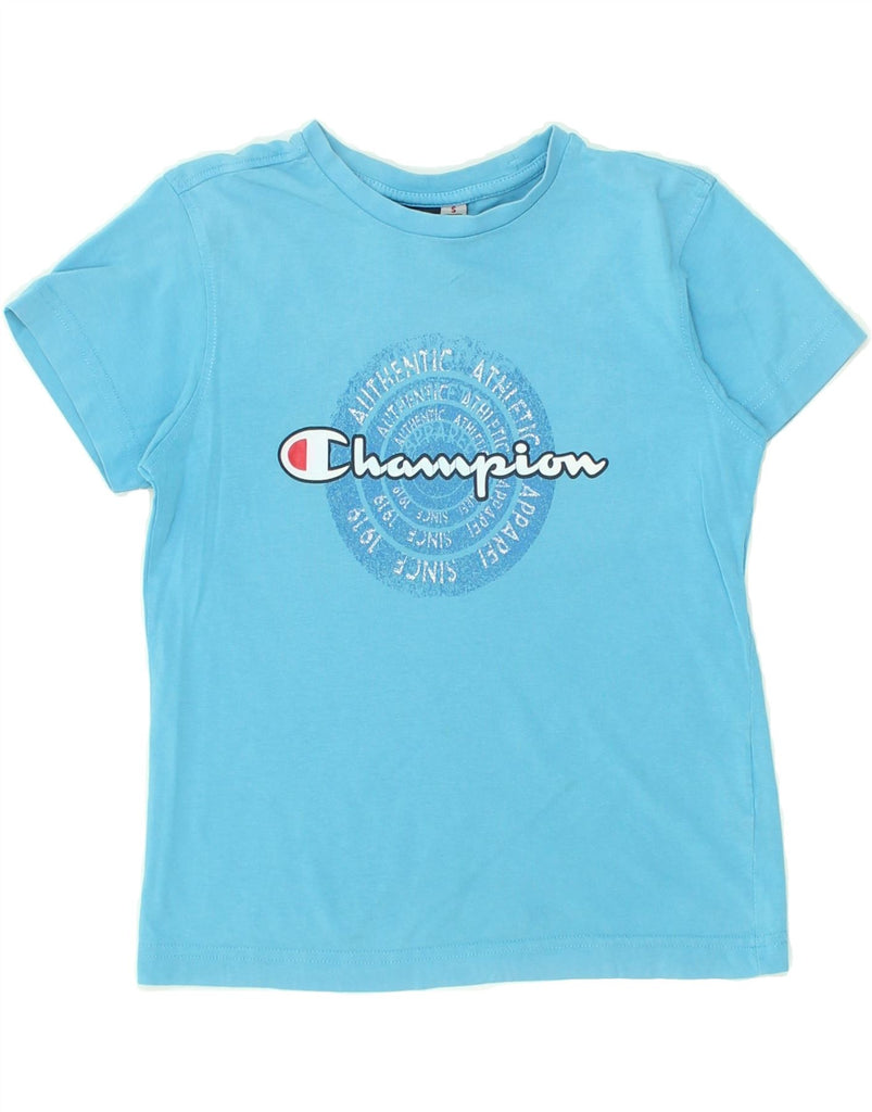 CHAMPION Boys Graphic T-Shirt Top 7-8 Years Small Blue | Vintage Champion | Thrift | Second-Hand Champion | Used Clothing | Messina Hembry 