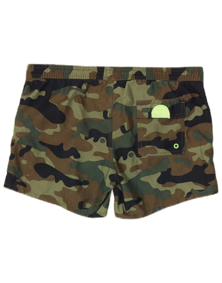 Sundek Mens Swimming Shorts Large  Khaki Camouflage Polyester
