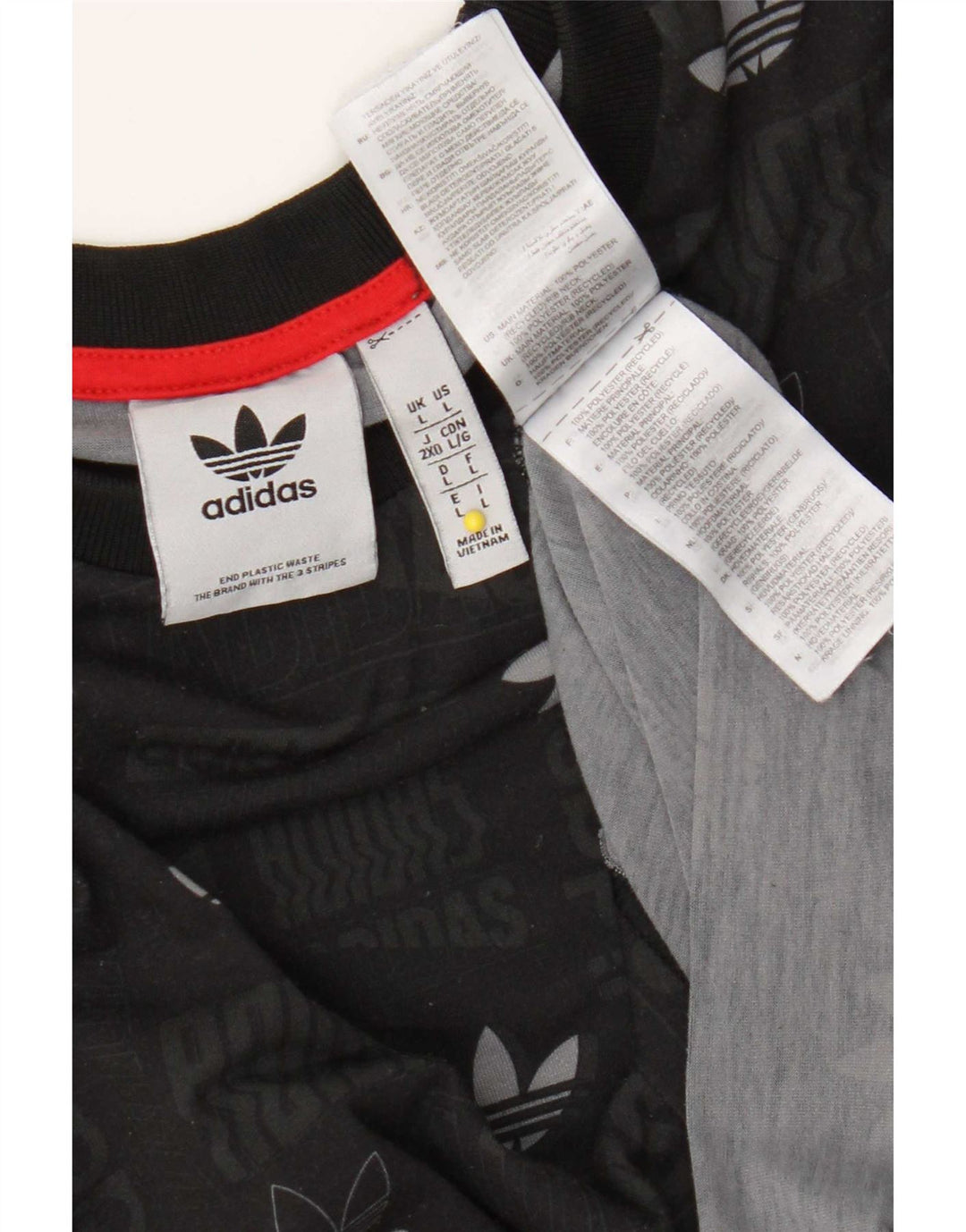 Adidas Mens Graphic T-Shirt Top Large Black Polyester