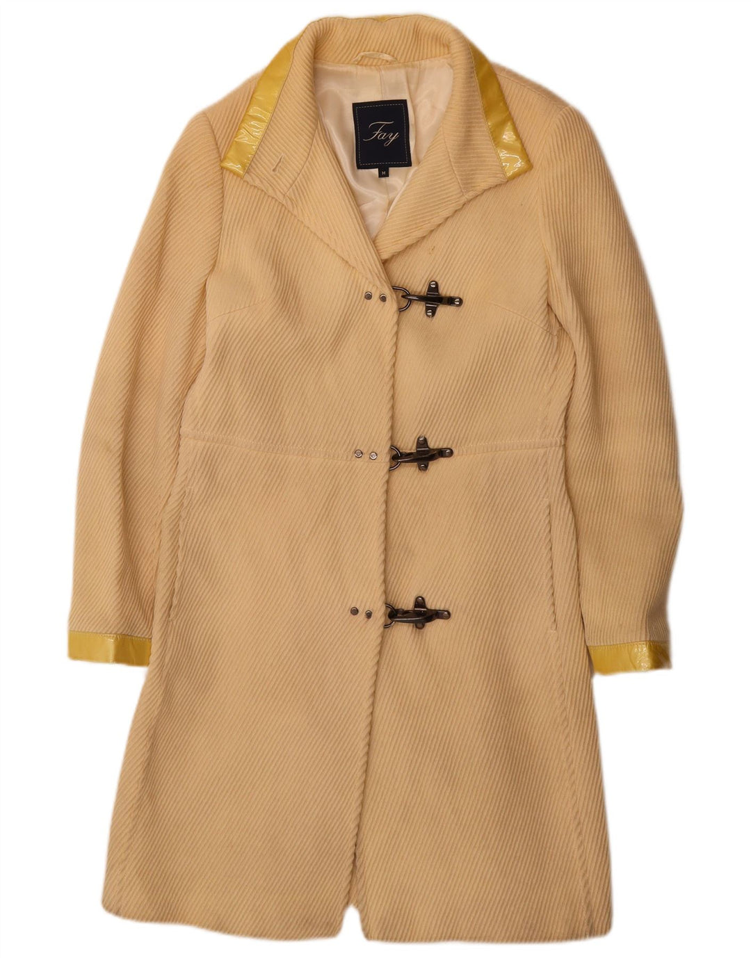 Fay Womens Overcoat UK 12 Medium Beige Wool