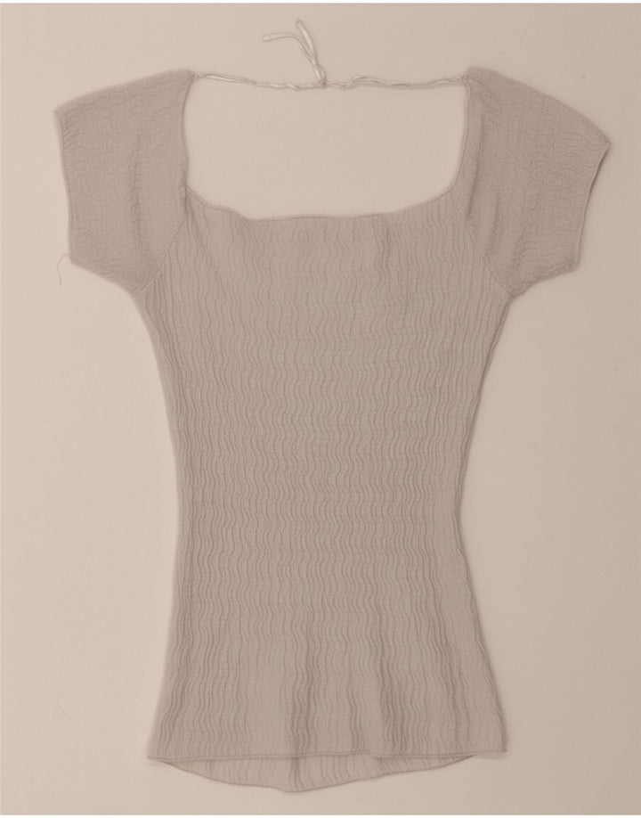 ZARA Womens Blouse Top UK 8 Small Grey