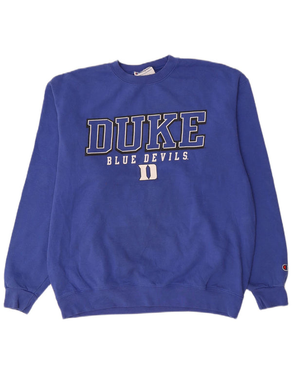 Champion Mens Duke Blue Devils Basketball Graphic Sweatshirt Jumper Large